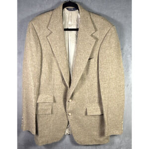 Vintage Polo Ralph Lauren Blazer‎ Men's 43 X Long Wool Tan Tweed USA